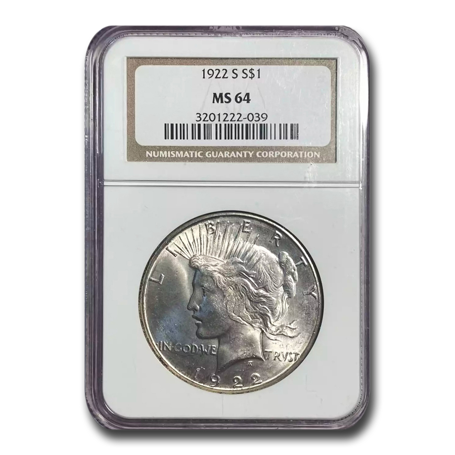 Buy 1922-S Peace Dollar MS-64 NGC