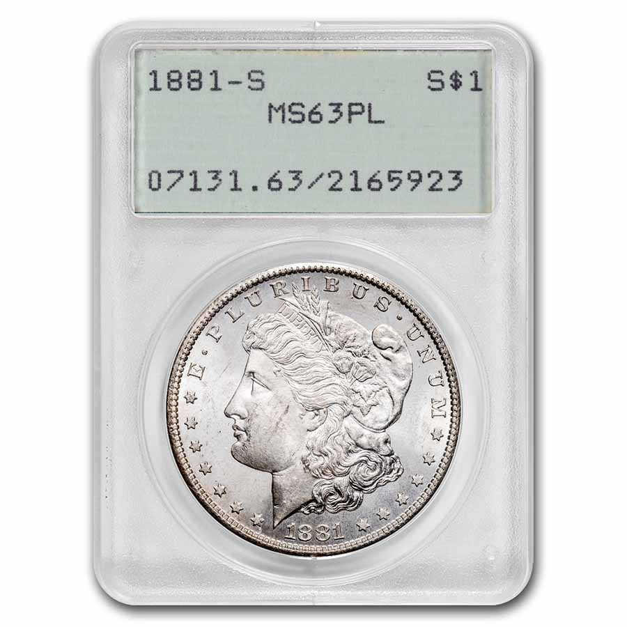 Buy 1881-S Morgan Dollar MS-63 PL PCGS (Old Rattler Holder) - Click Image to Close