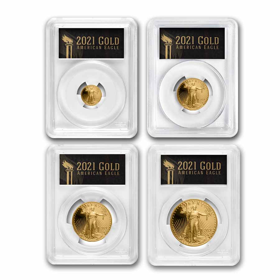 Buy 2021-W Proof Gold Eagle Set (Type 2) PCGS PR-70 (FDI, Black)