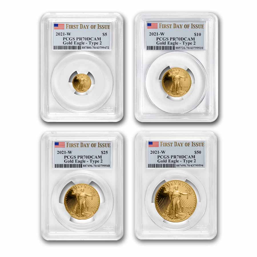 Buy 2021-W Proof Gold Eagle Set (Type 2) PCGS PR-70 (FDI)