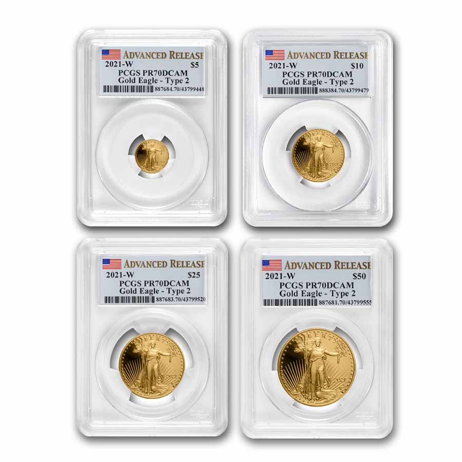 Buy 2021-W Proof Gold Eagles (Type 2) PCGS PR-70 (Advanced Release)