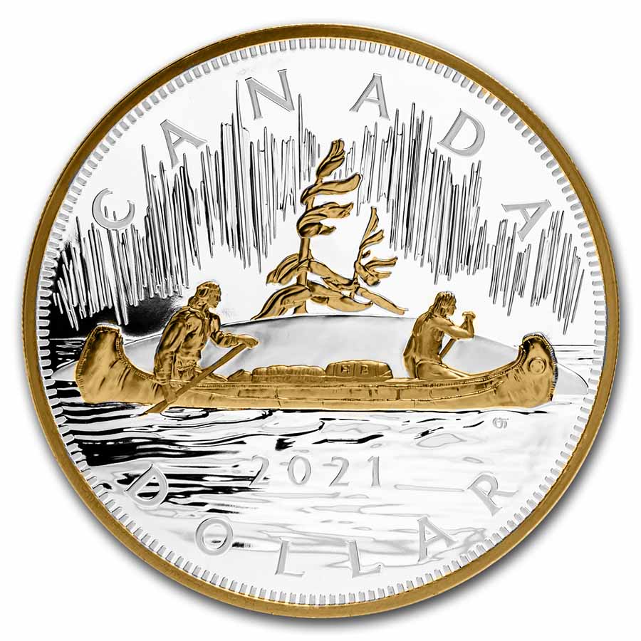 Buy 2021 RCM 1 Kilo Ag $1 The Quintessential Voyageur Dollar - Click Image to Close