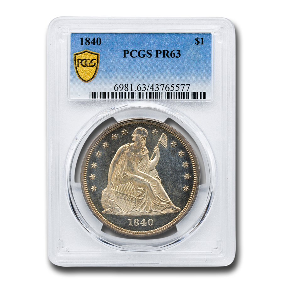 Buy 1840 Liberty Seated Dollar PR-63 PCGS