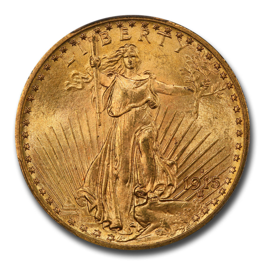 Buy 1915-S $20 Saint-Gaudens Gold Double Eagle MS-65 PCGS CAC