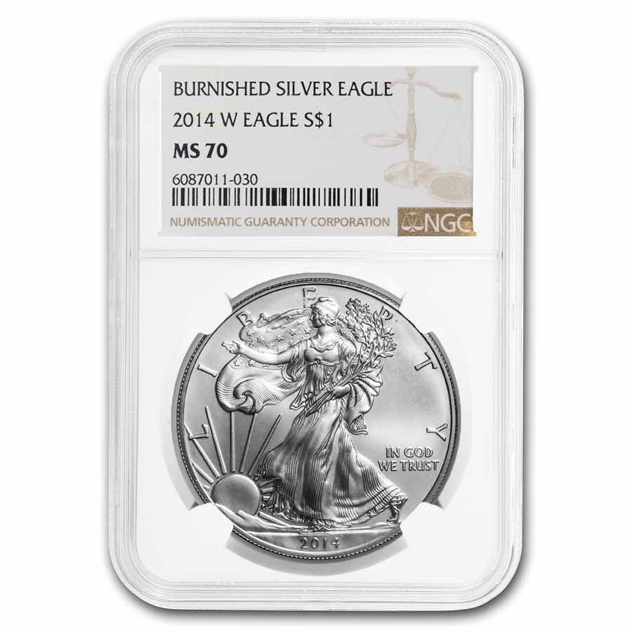 Buy 2014-W Burnished Silver Eagle MS-70 NGC