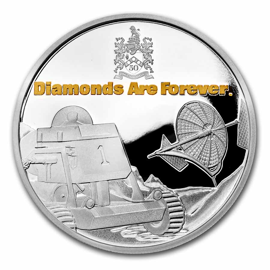 Buy 2021 TUV 1 oz Ag 007 James Bond 50th Anniv Diamonds Are Forever