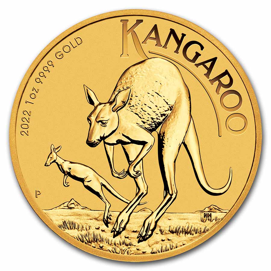 Buy 2022 Australia 1 ounce Gold Kangaroo BU coins - Click Image to Close