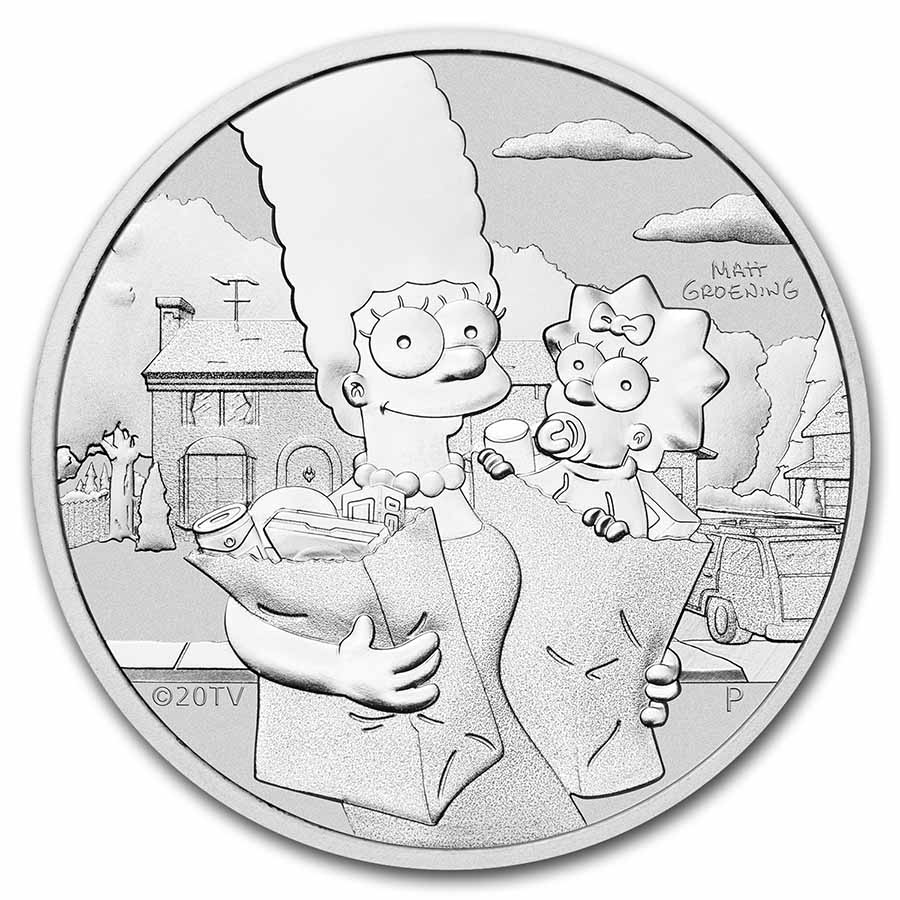 Buy 2021-P Tuvalu 1 oz Silver The Simpsons: Marge and Maggie BU