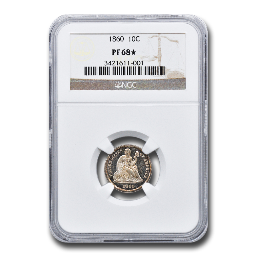 Buy 1860 Liberty Seated Dime PF-68* NGC