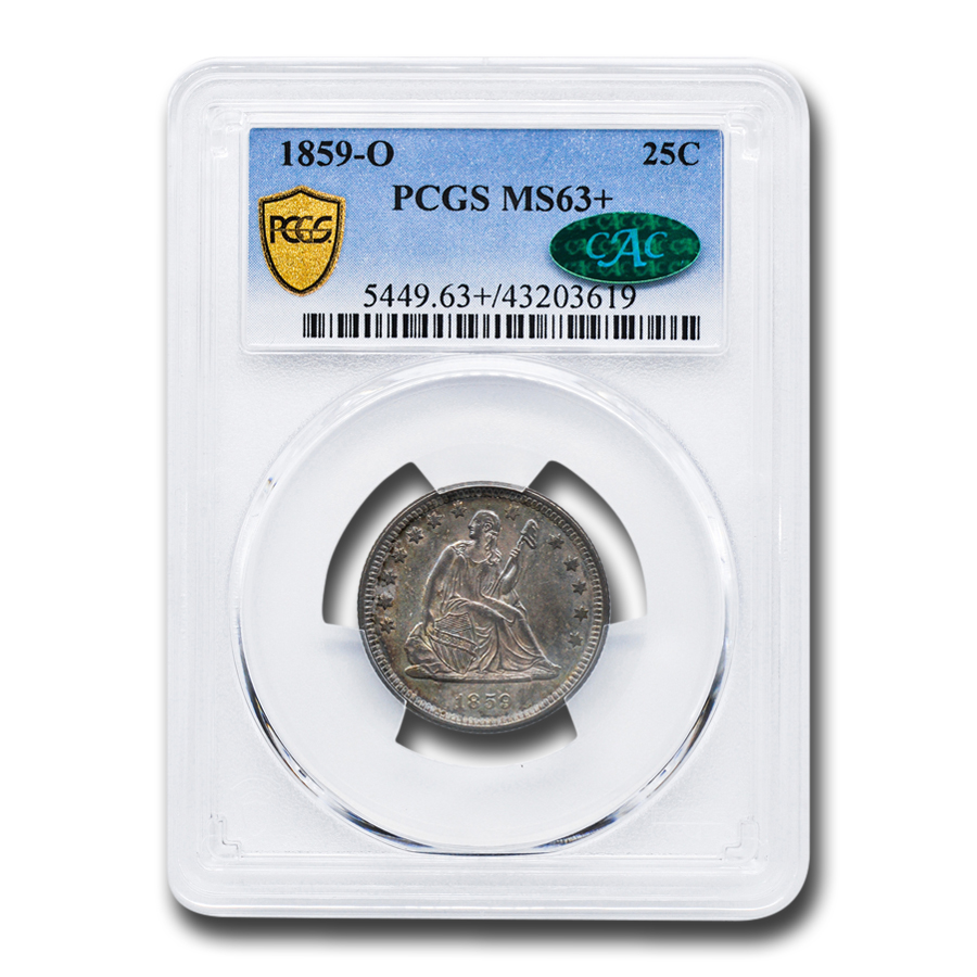 Buy 1859-O Liberty Seated Quarter MS-63+ PCGS CAC