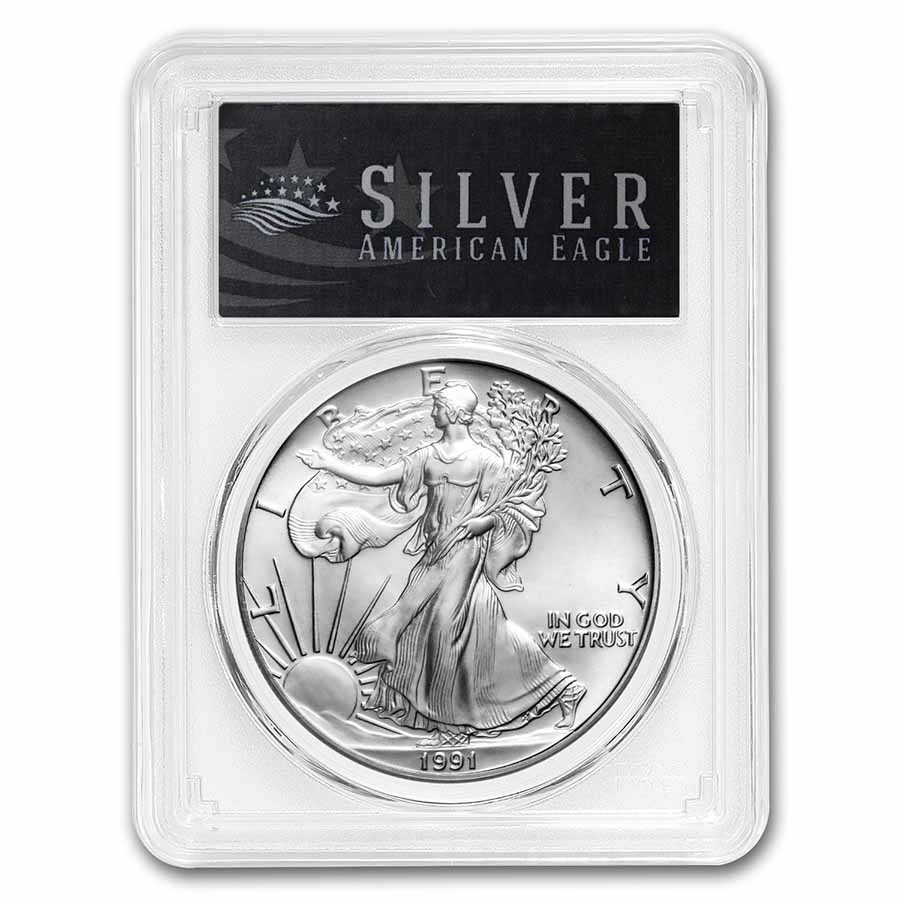 Buy 1991 American Silver Eagle MS-69 PCGS (Black Label)