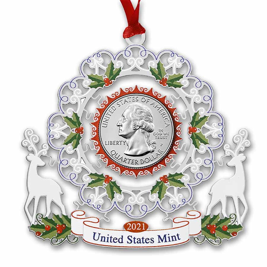 Buy 2021-P Washington Quarter BU - w/Holiday Ornament