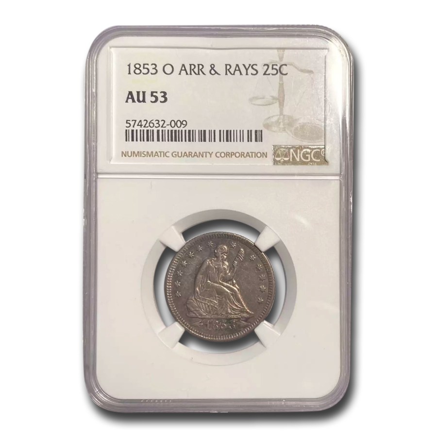 Buy 1853-O Seated Liberty Quarter AU-53 NGC (Arr. and Rays) - Click Image to Close
