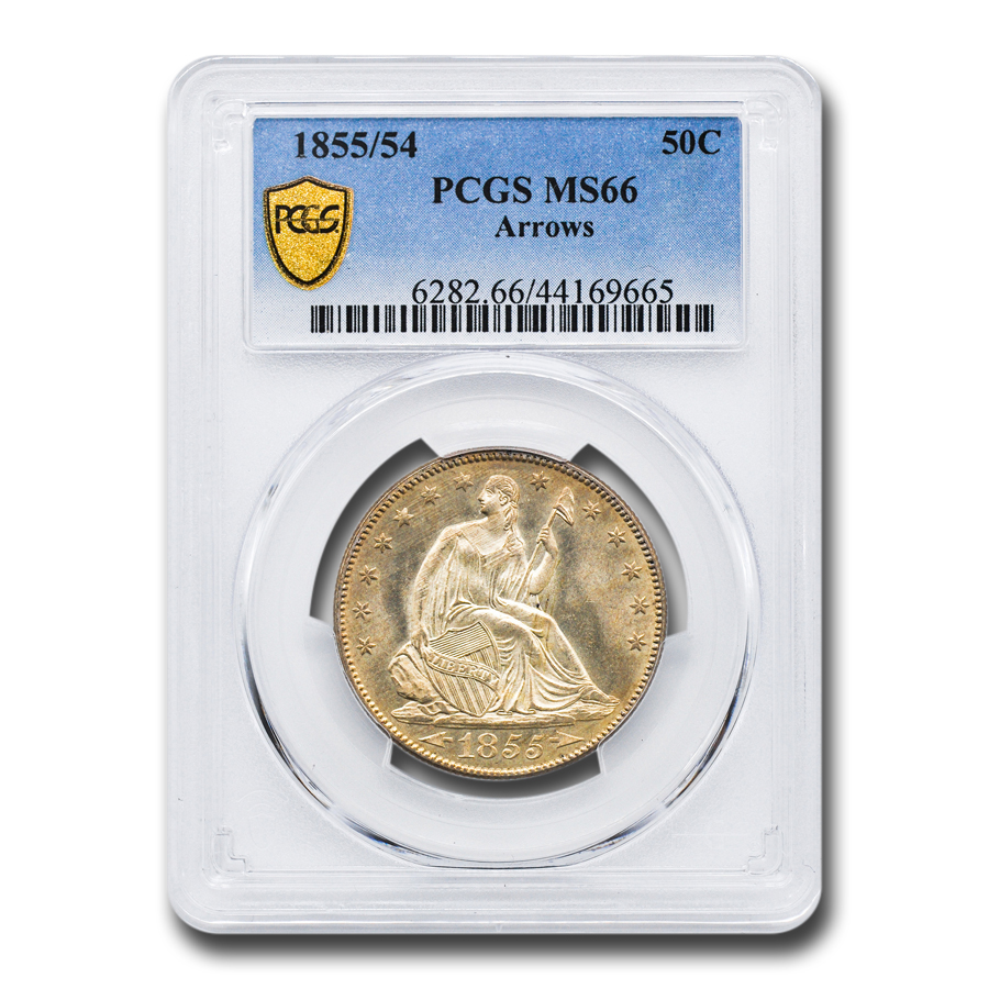 Buy 1855/54 Liberty Seated Half Dollar MS-66 PCGS