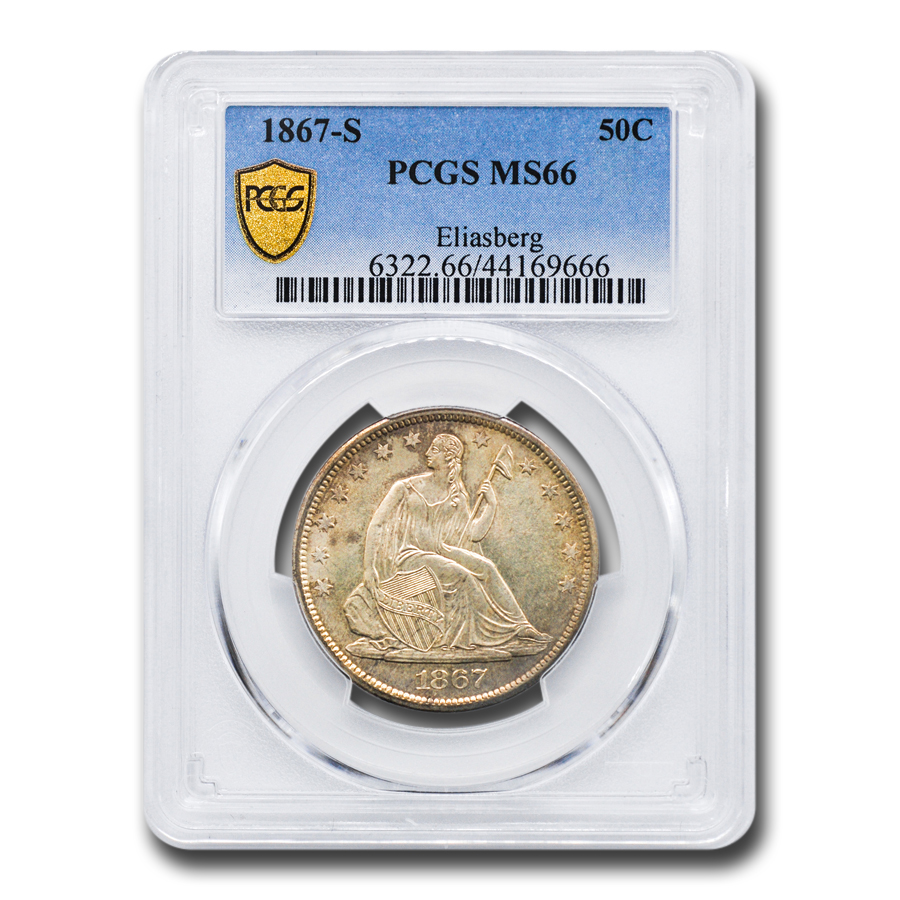 Buy 1867-S Liberty Seated Half Dollar MS-66 PCGS