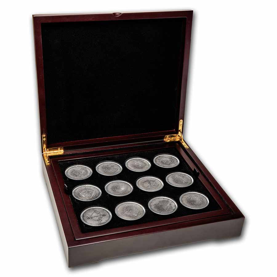 Buy 2022 Tokelau Silver Signs of Zodiac Series 12-coin Antique Set - Click Image to Close