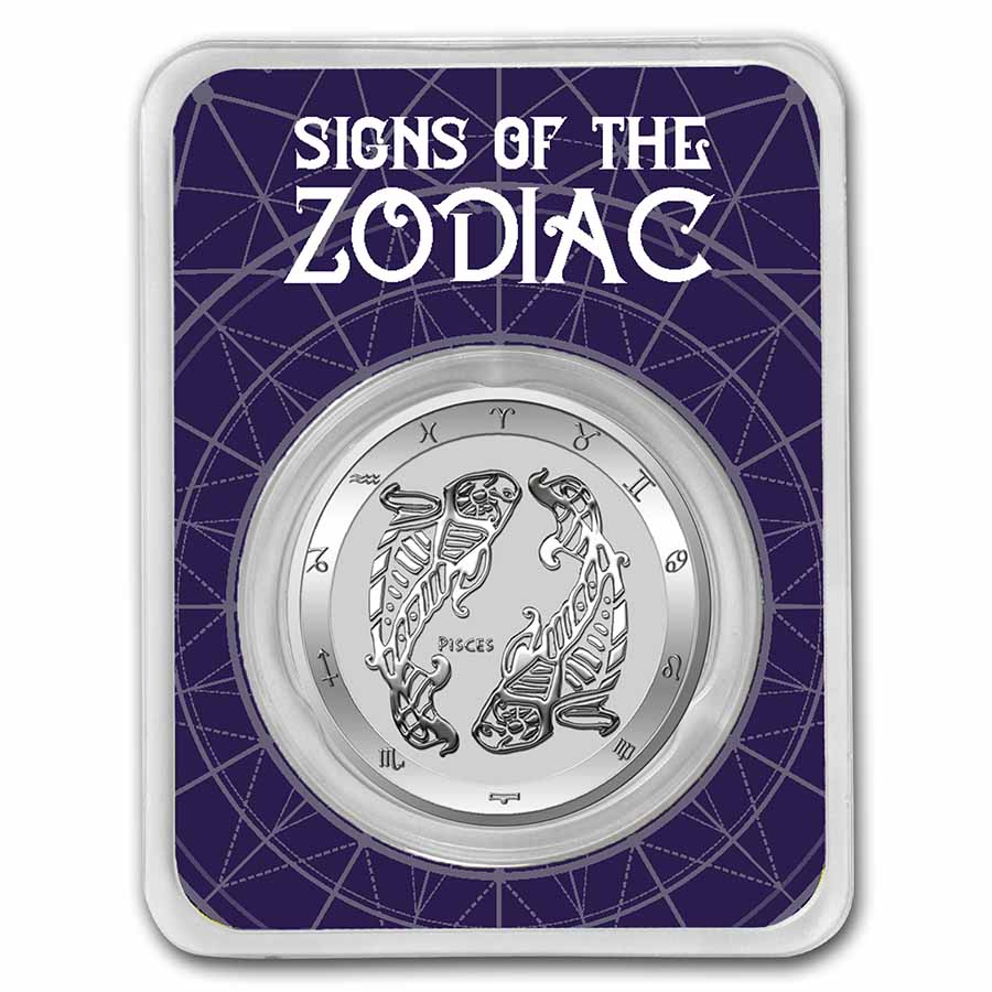 Buy 2022 Tokelau 1 oz Silver $5 Zodiac Series: Pisces BU (TEP)