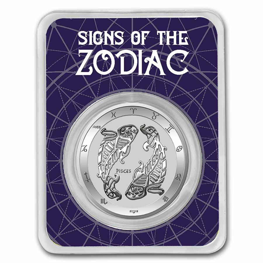 Buy 2022 Tokelau 1 oz Silver $5 Zodiac Series: Pisces BU (TEP) - Click Image to Close