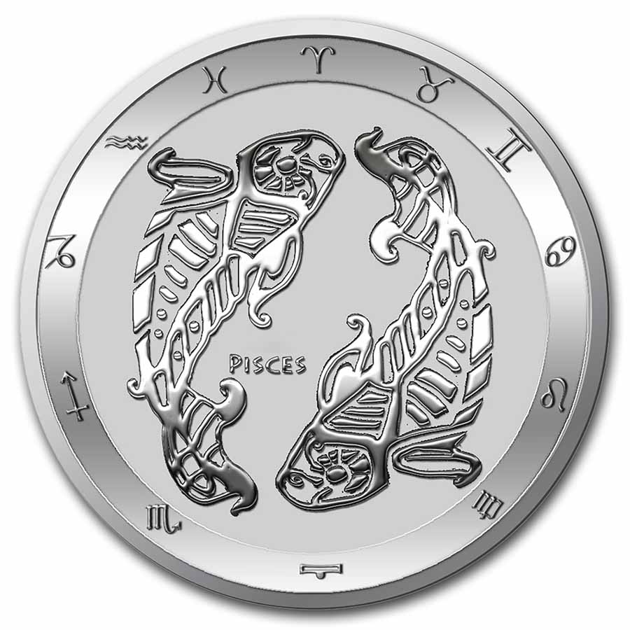 Buy 2022 Tokelau 1 oz Silver $5 Zodiac Series: Pisces BU - Click Image to Close