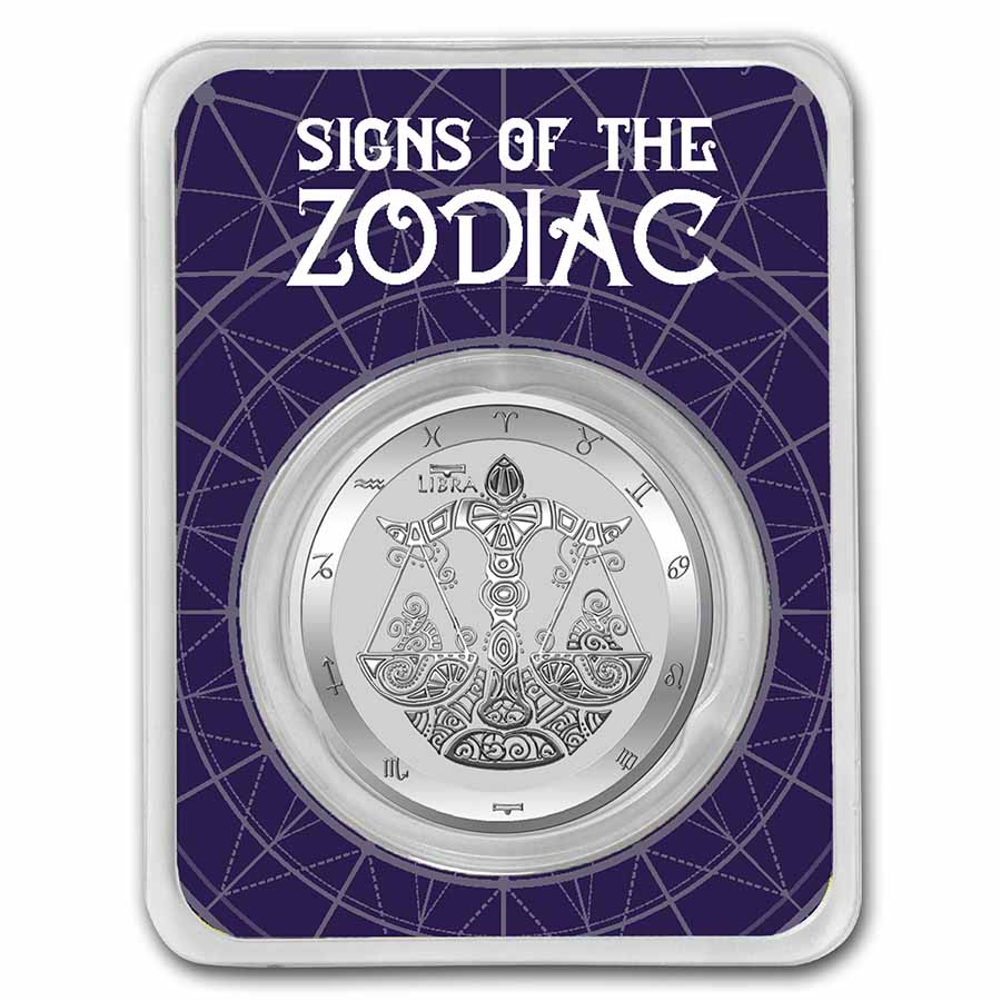 Buy 2022 Tokelau 1 oz Silver $5 Zodiac Series: Libra BU (TEP)