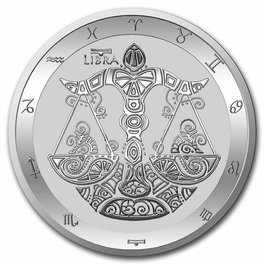 Buy 2022 Tokelau 1 oz Silver $5 Zodiac Series: Libra BU - Click Image to Close