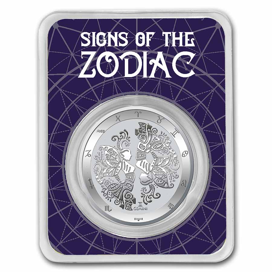 Buy 2022 Tokelau 1 oz Silver $5 Zodiac Series: Gemini BU (TEP) - Click Image to Close