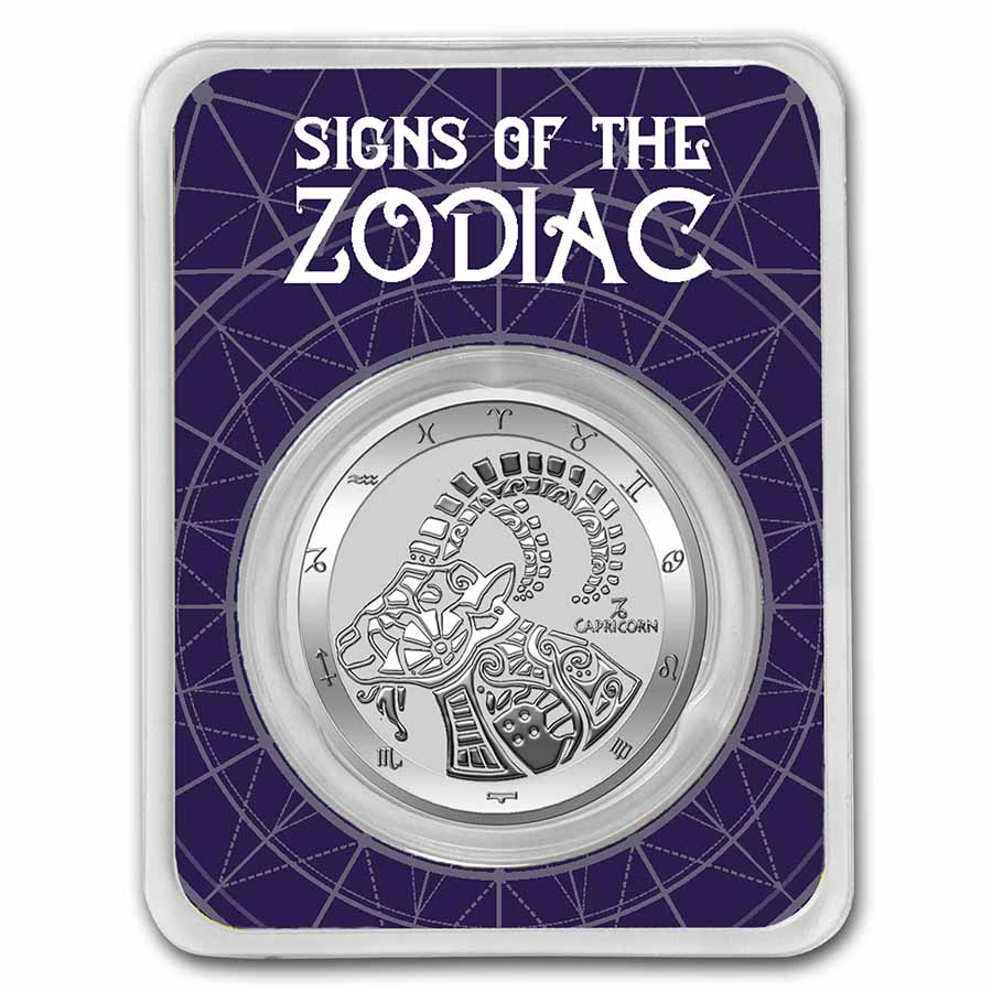 Buy 2022 Tokelau 1 oz Silver $5 Zodiac Series: Capricorn BU (TEP) - Click Image to Close