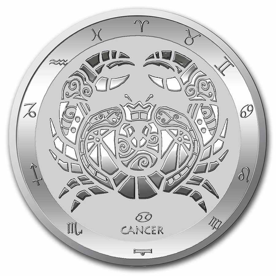 Buy 2022 Tokelau 1 oz Silver $5 Zodiac Series: Cancer BU - Click Image to Close