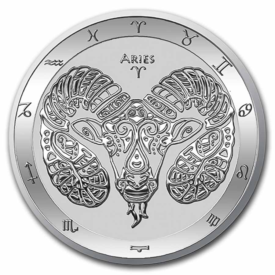 Buy 2022 Tokelau 1 oz Silver $5 Zodiac Series: Aries BU