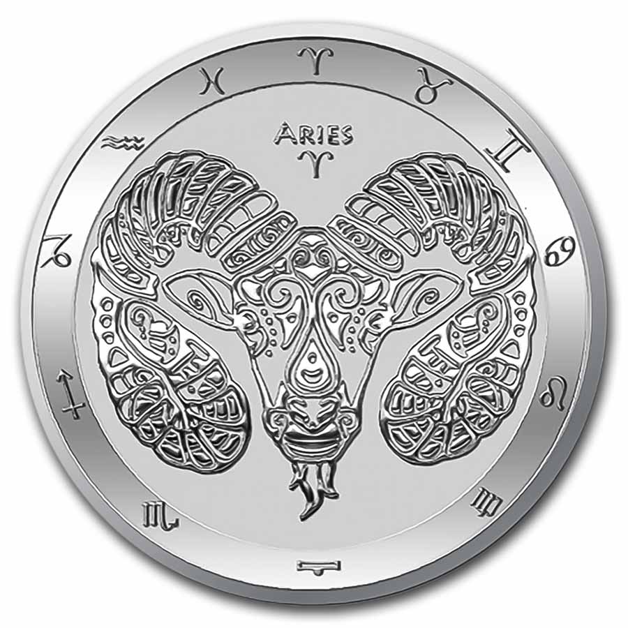 Buy 2022 Tokelau 1 oz Silver $5 Zodiac Series: Aries BU - Click Image to Close