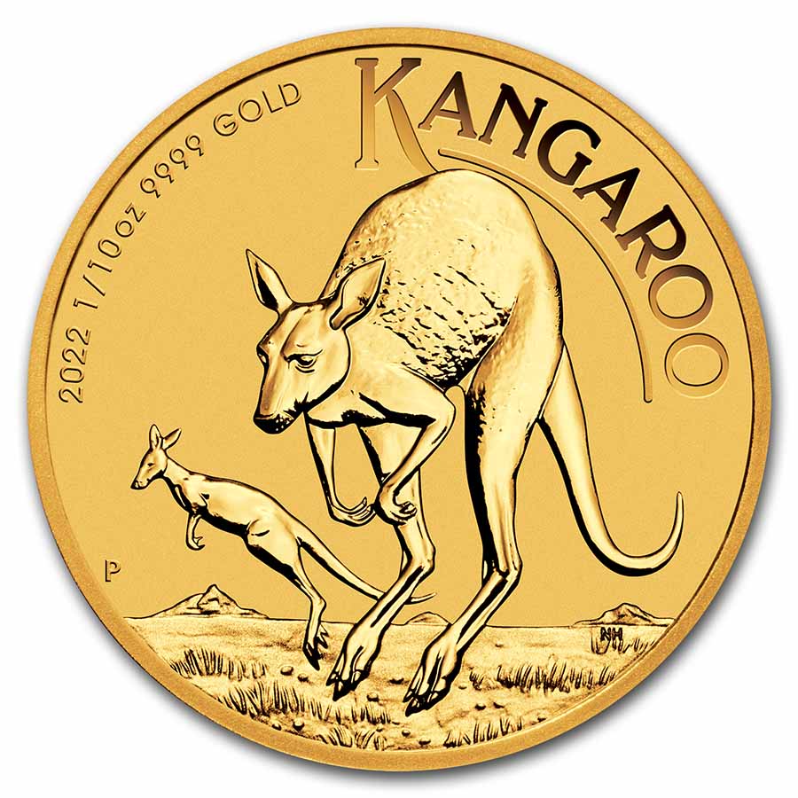 Buy 2022 Australia 1/10 oz Gold Kangaroo BU - Click Image to Close
