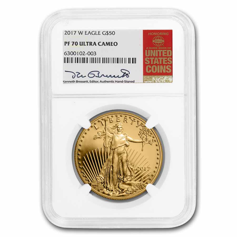 Buy 2017-W 1 oz Prf Gold Eagle PF-70 Bressett Red Bk