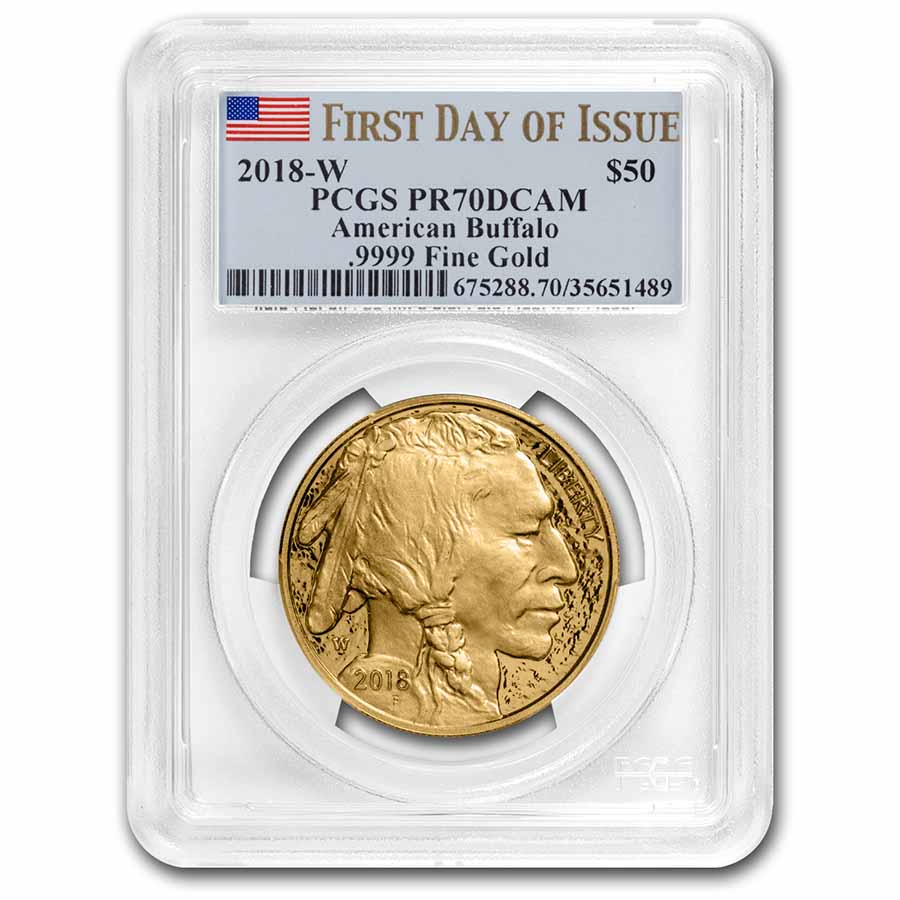 Buy 2018-W 1 oz Proof Gold Buffalo PR-70 PCGS (FD, Flag Label)