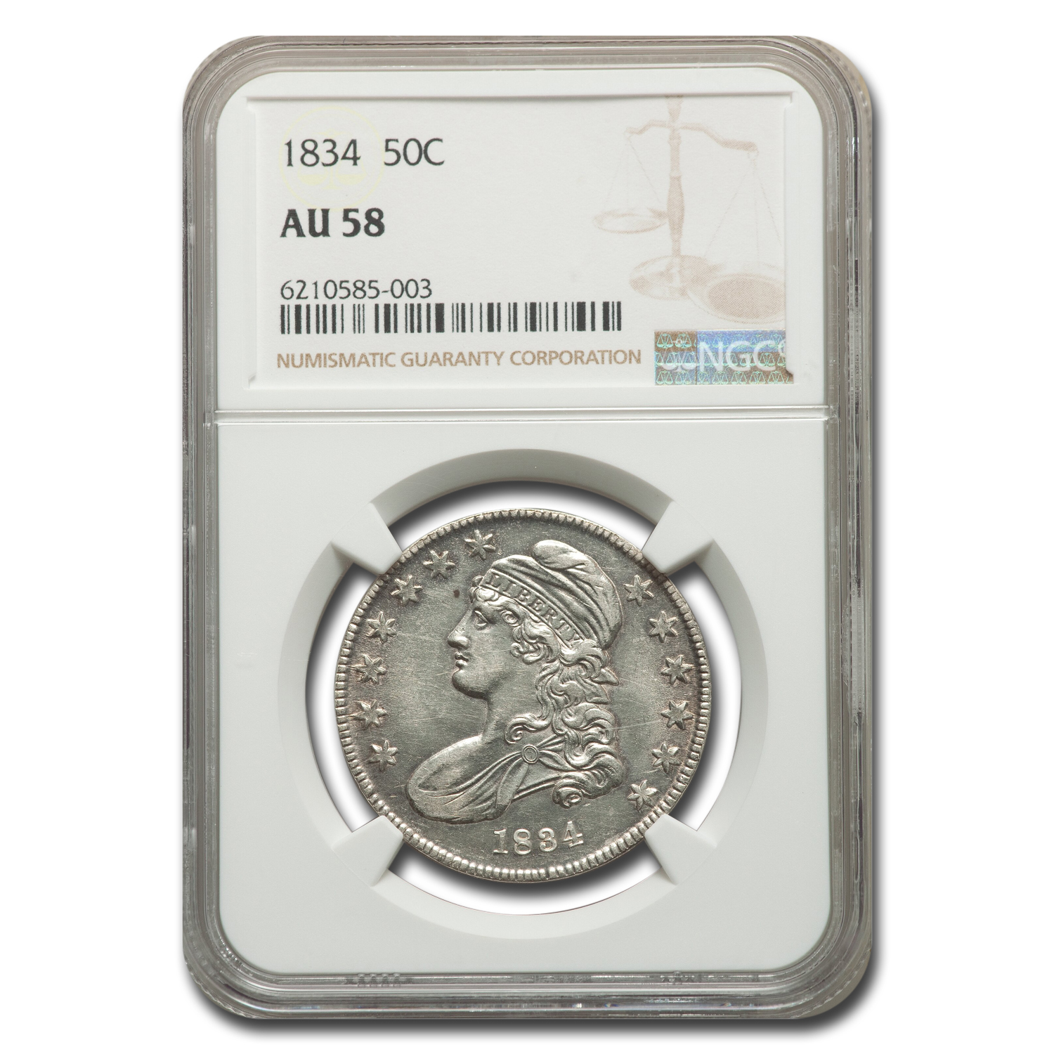 Buy 1834 Capped Bust Half Dollar AU-58 NGC