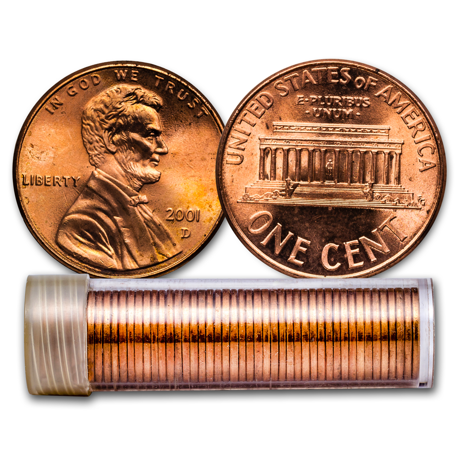 Buy 2001 Lincoln Cent 50-Coin Roll BU