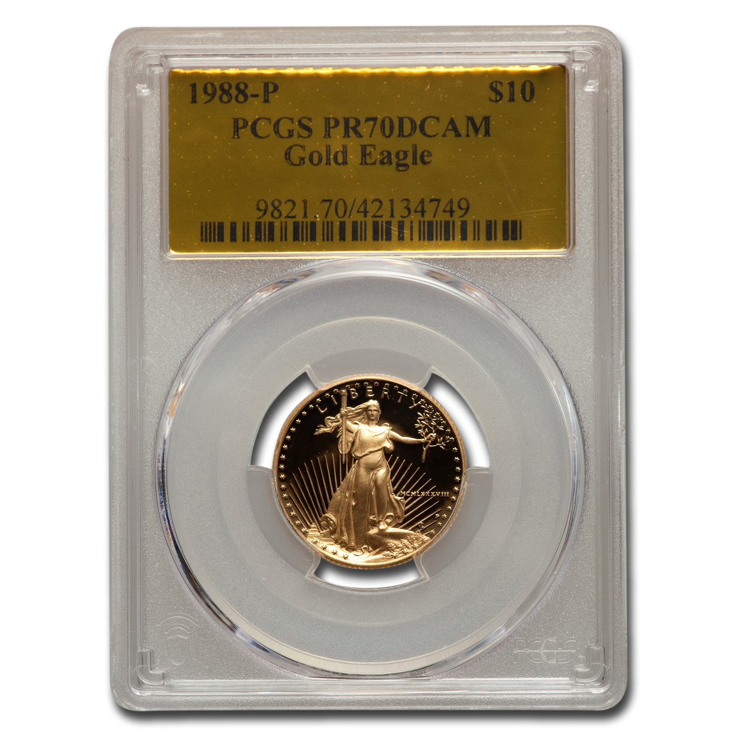 Buy 1988-P 1/4 oz Proof American Gold Eagle PR-70 PCGS (Gold Foil)