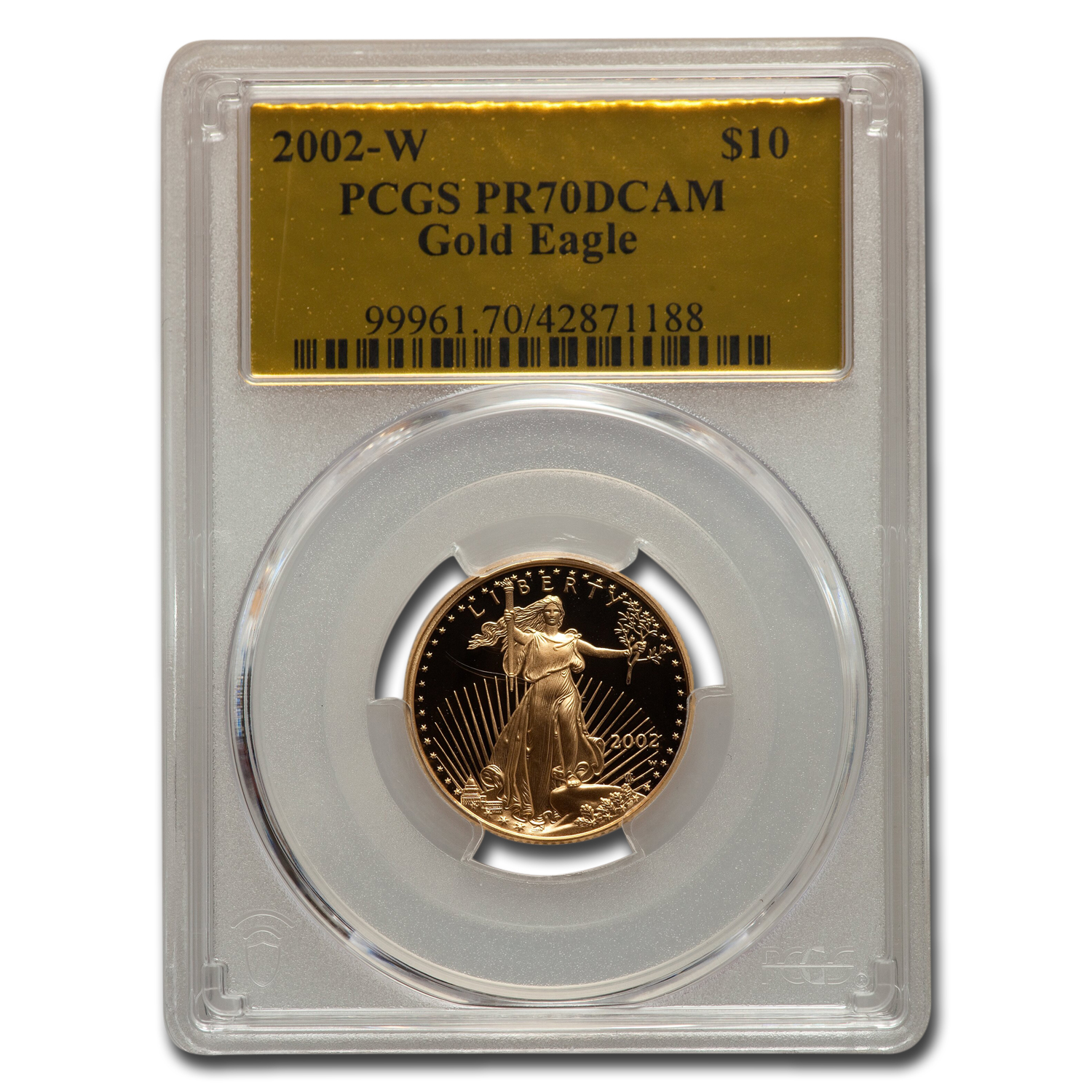 Buy 2002-W 1/4 oz Proof American Gold Eagle PR-70 PCGS (Gold Foil)