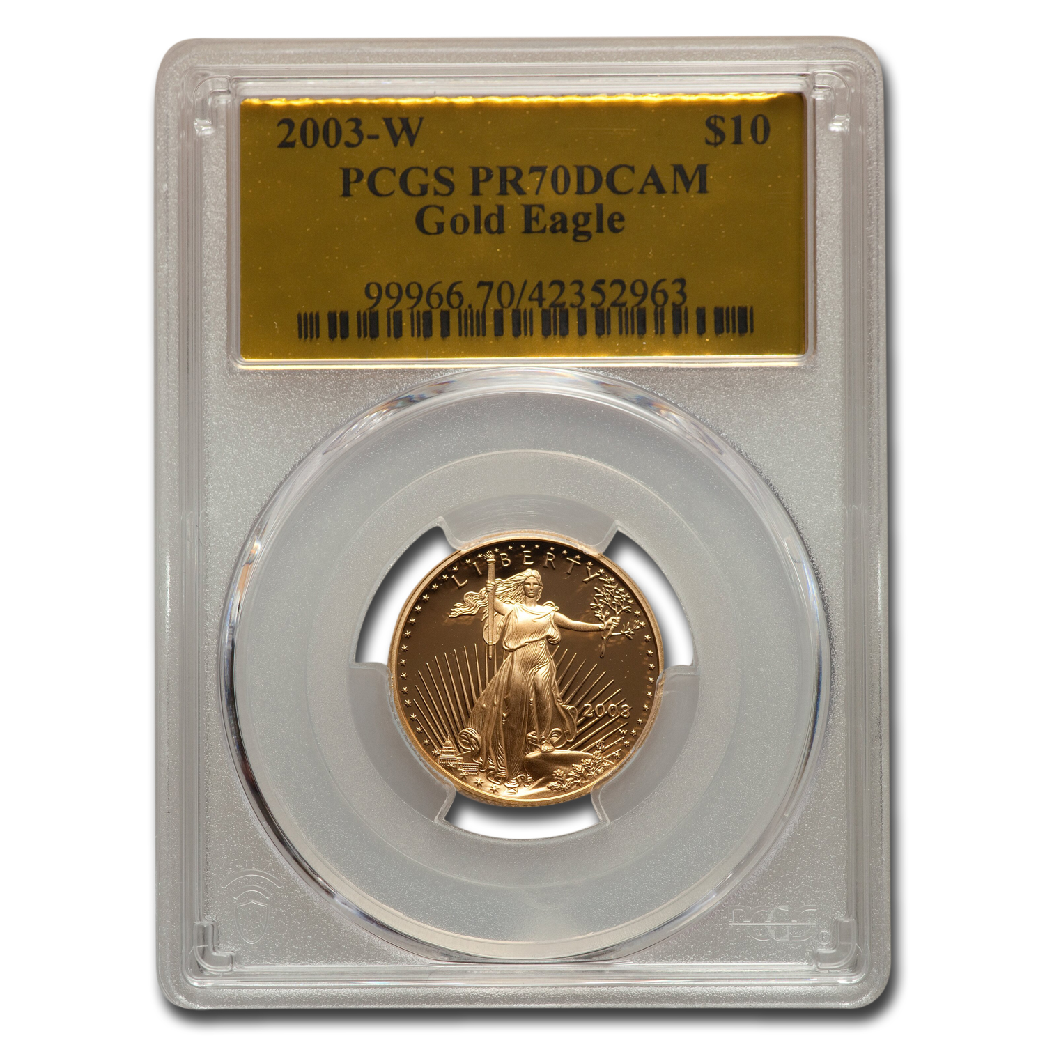 Buy 2003-W 1/4 oz Proof American Gold Eagle PR-70 PCGS (Gold Foil)