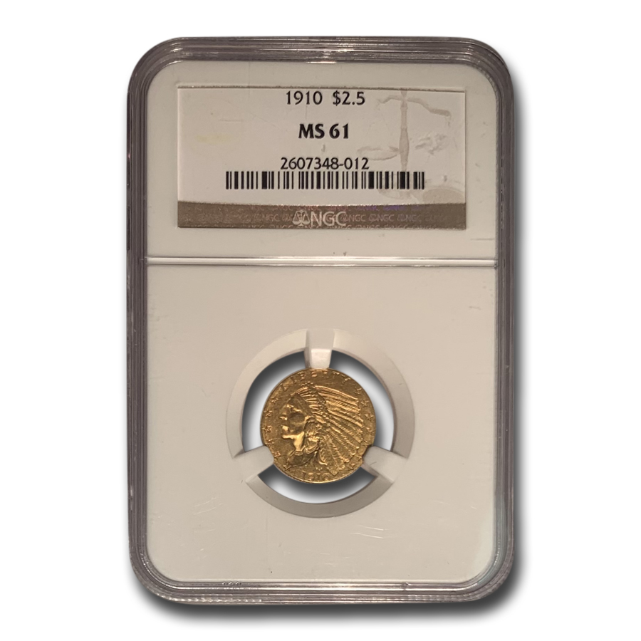 Buy 1910 $2.50 Indian Gold Quarter Eagle MS-61 NGC - Click Image to Close