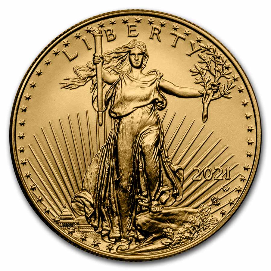 Buy 2021-W 1 oz Burnished Gold Eagle (Type 2) (w/Box & COA)