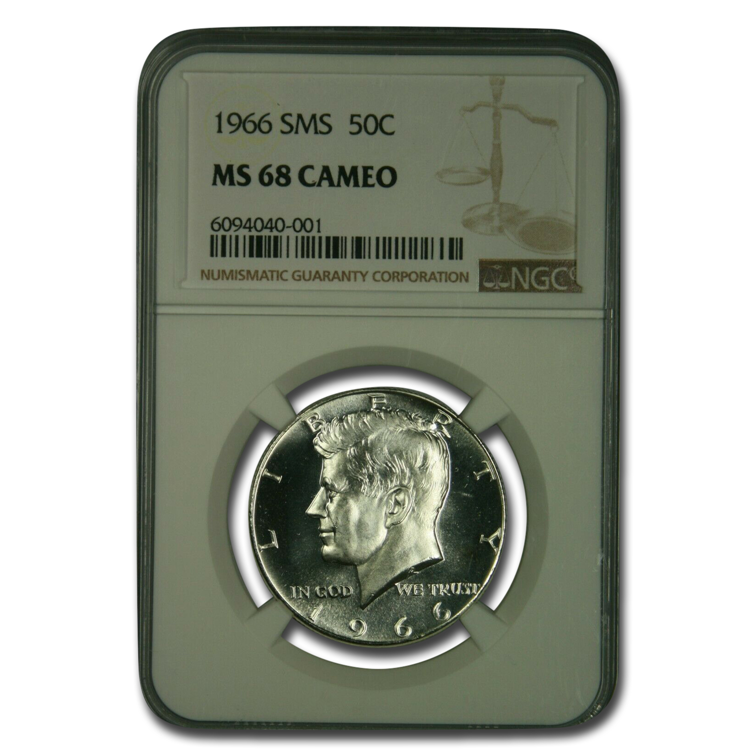 Buy 1966 SMS Kennedy Half Dollar MS-68 NGC Cameo