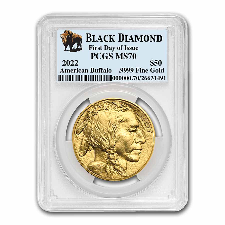 Buy 2022 1 oz Gold Buffalo MS-70 PCGS (FDI, Black Diamond)