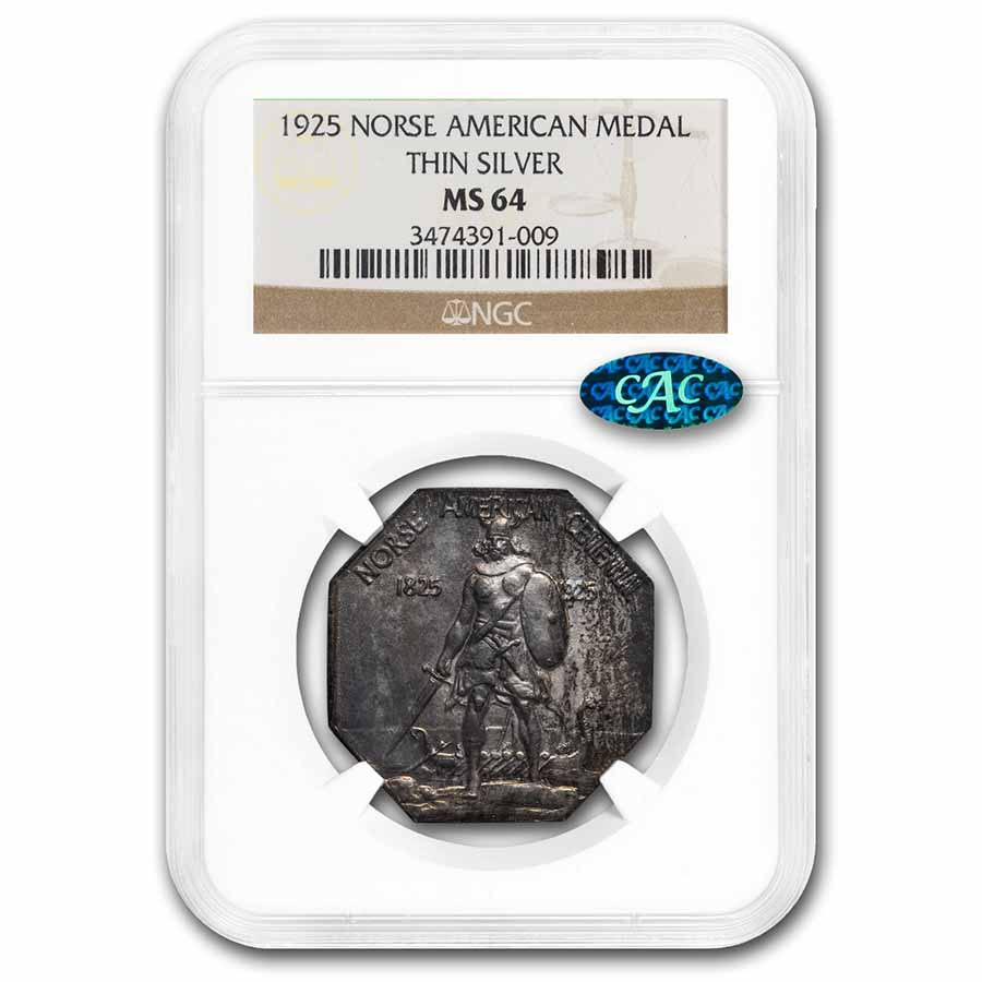 Buy 1925 Norse-American Centennial Medal MS-64 NGC CAC (Thin)