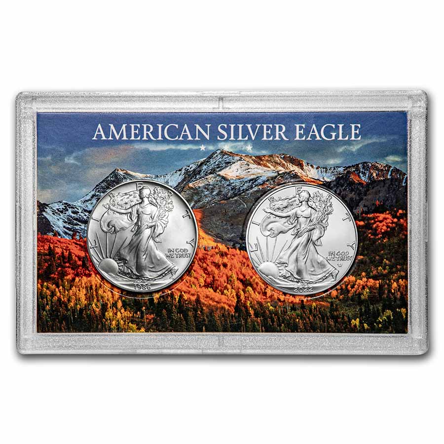 Buy 1986-2022 2-Coin Silver Eagle Set Harris Hold RM