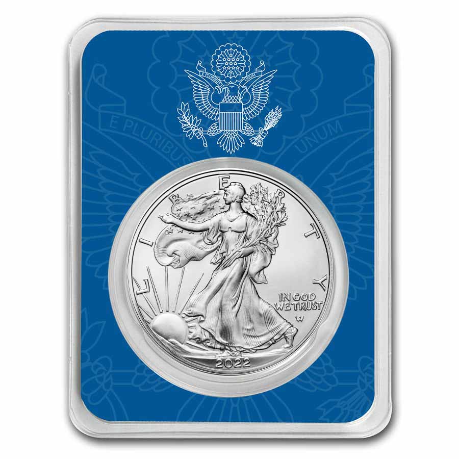 Buy 2022 1 oz Silver Eagle - w/United States Seal Card, In TEP