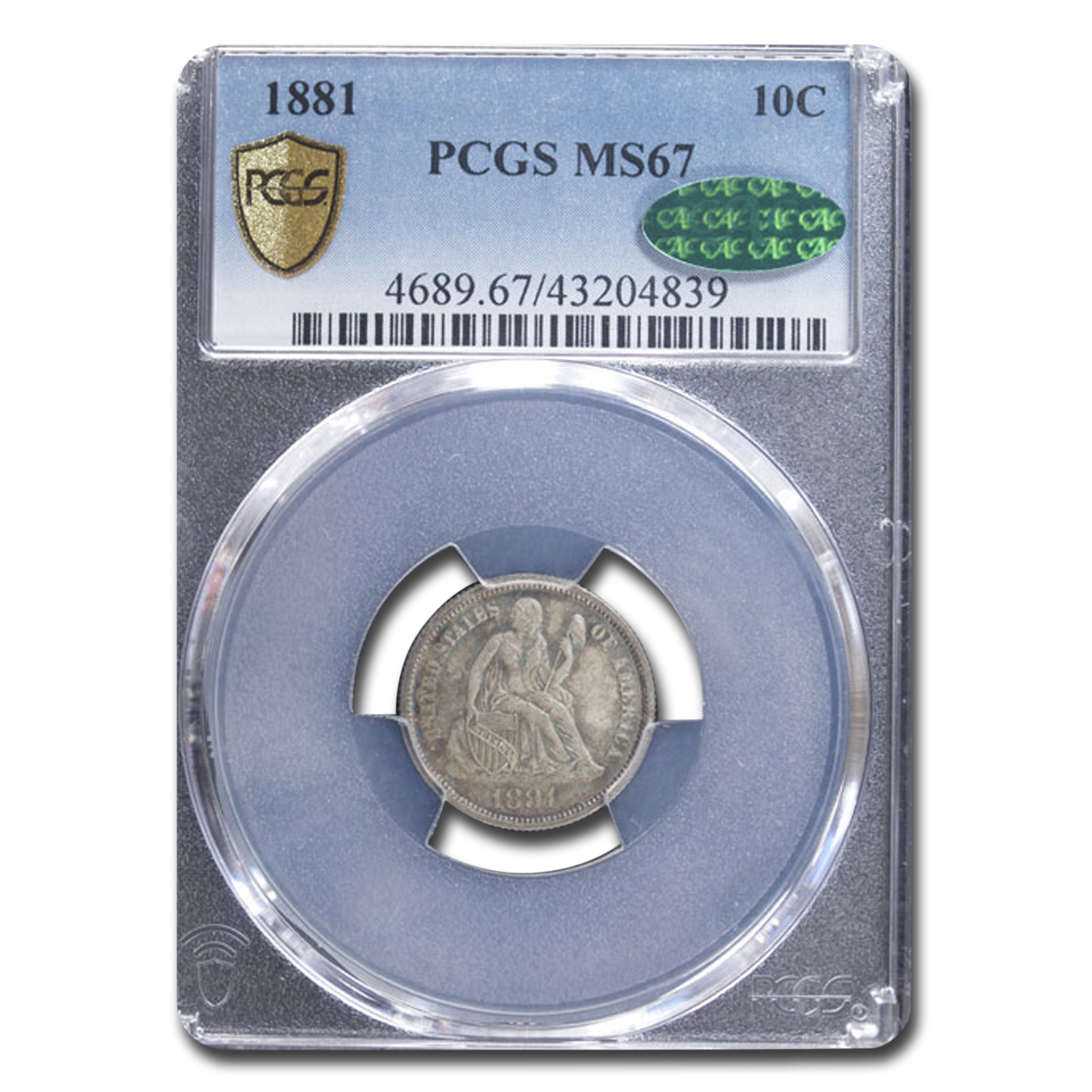 Buy 1881 Liberty Seated Dime MS-67 PCGS CAC