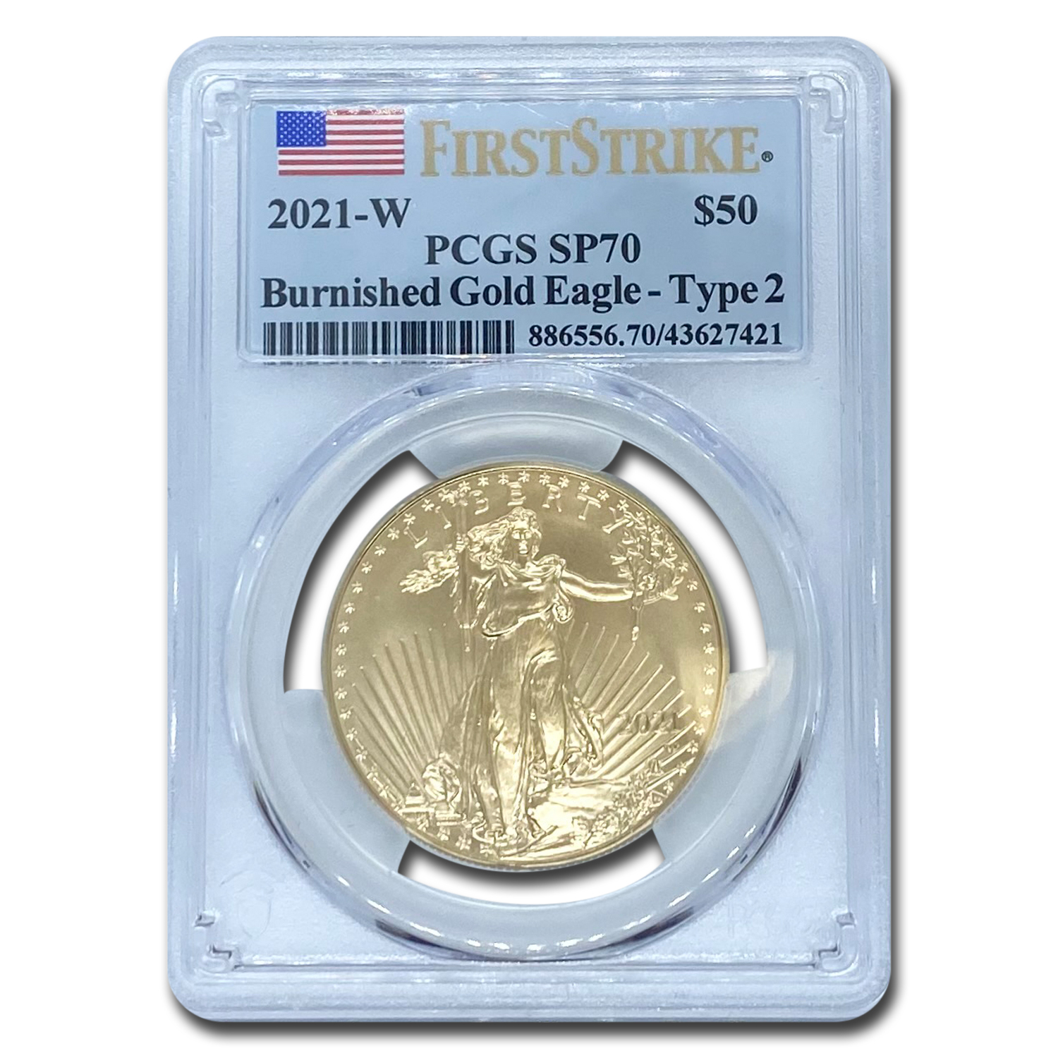 Buy 2021-W 1 oz Burn Gold Eagle Type 2 SP-70 PCGS FS - Click Image to Close