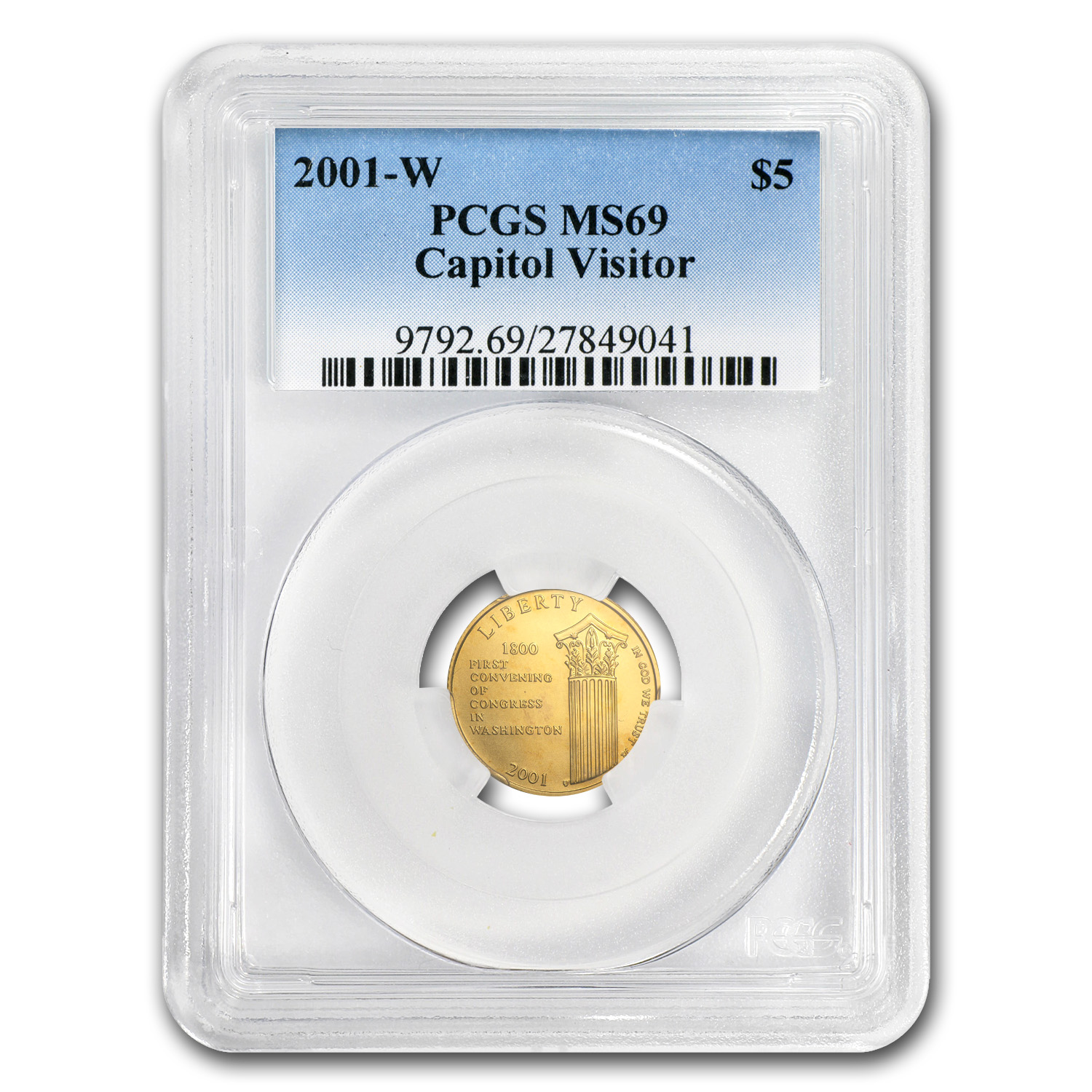 Buy 2001-W Gold $5 Commem Capitol Visitor Center MS-69 PCGS