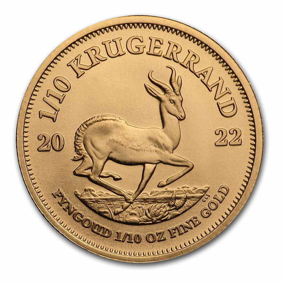Buy 2022 South Africa 1/10 oz Gold Krugerrand BU