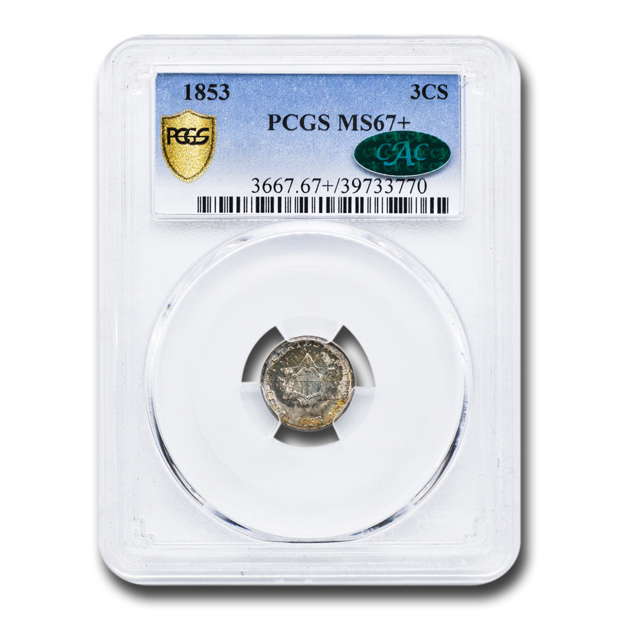 Buy 1853 Three Cent Silver MS-67+ PCGS CAC (Plus Designation) - Click Image to Close